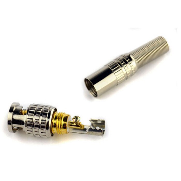 RG59 ̺ Ϳ   ũ 10pcs  BNC   ÷ Ŀ÷ Ŀ/10pcs Gold BNC Male Video Plug Coupler Connector to screw for RG59 Cable Adapter